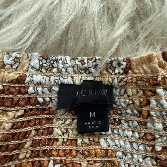 NWOT J. Crew Linen Floral Smocked Skirt - Picture 7 of 10